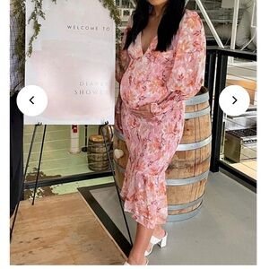 Floral Pink Maternity Dress